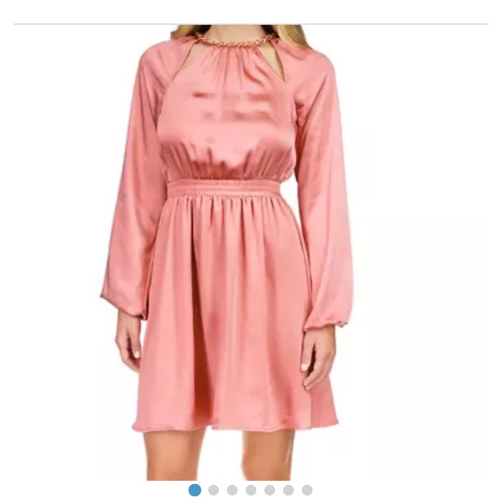 Michael Kors Elegant Pink Long Sleeve Dress
